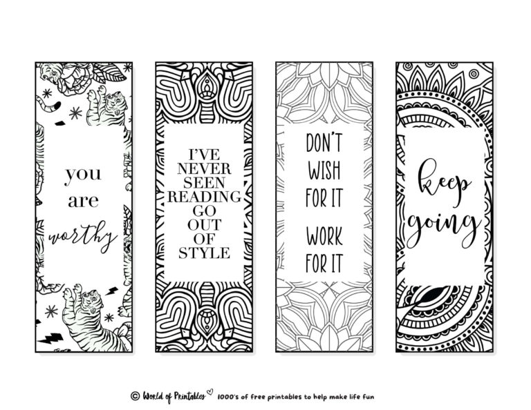 Free Printable Coloring Bookmarks For Adults Printable Form Printable