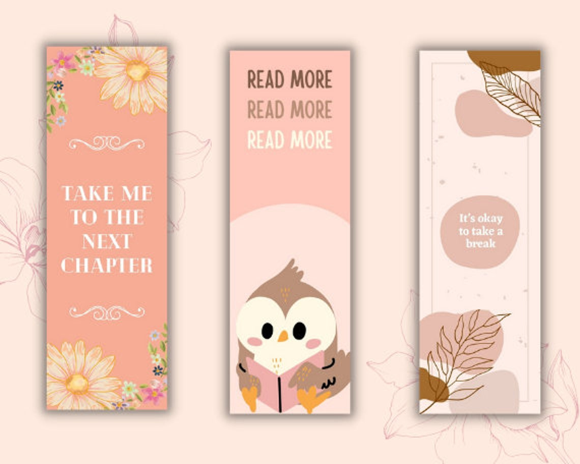 15 Printable Aesthetic Bookmarks Cute Boho Digital Instant Etsy