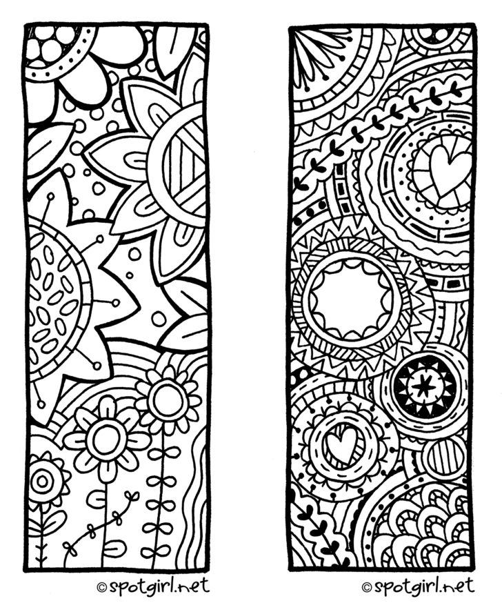 Bookmarks Printable Colouring