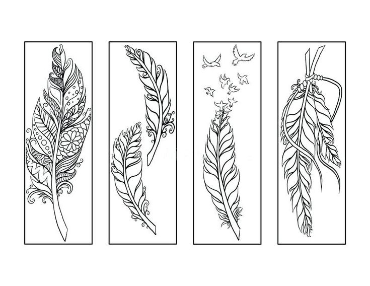 Bookmark Coloring Pages Feather Bookmarks Coloring Page Free Bookmark 