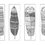 Coloring Printable Bookmarks Feathers Coloring Bookmark For Adults By