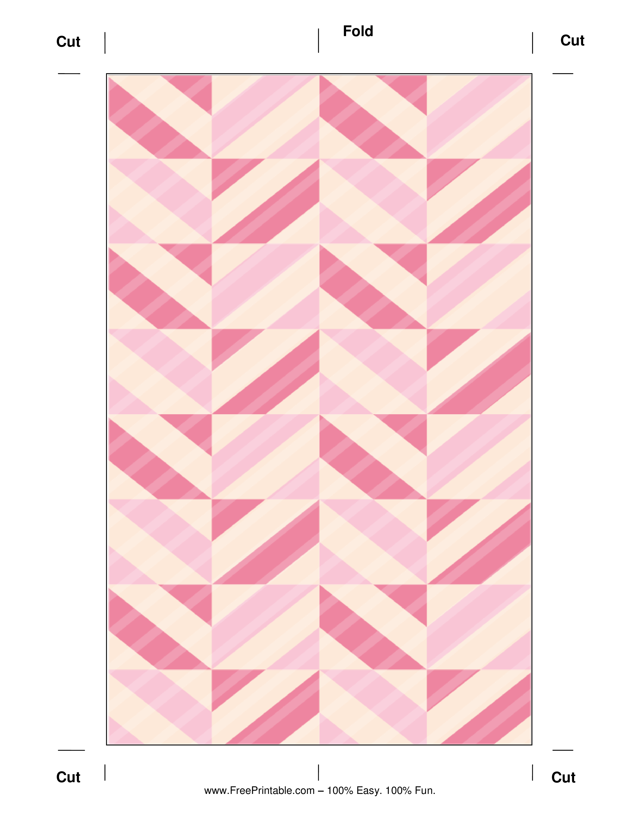 Customize Your Free Printable Pink Striped Bookmark