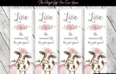 Cute Country Cow Printable Bookmarks Pink Roses Live Like Etsy