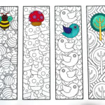 Cute Nature Bookmarks PDF Zentangle Coloring Page