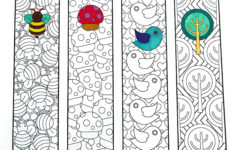 Cute Nature Bookmarks PDF Zentangle Coloring Page