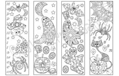 Halloween Coloring Bookmarks Printable Halloween Bookmarks PDF Etsy