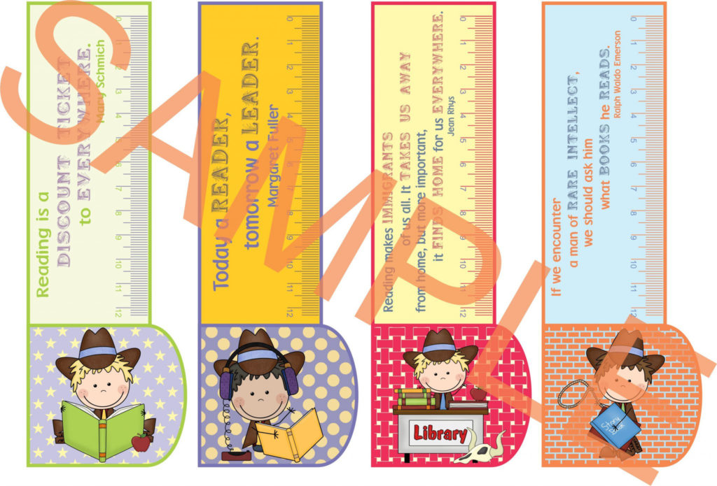 Printable Bookmarks Country Girl Boy 3In1 Bookmark Ruler | Printable ...