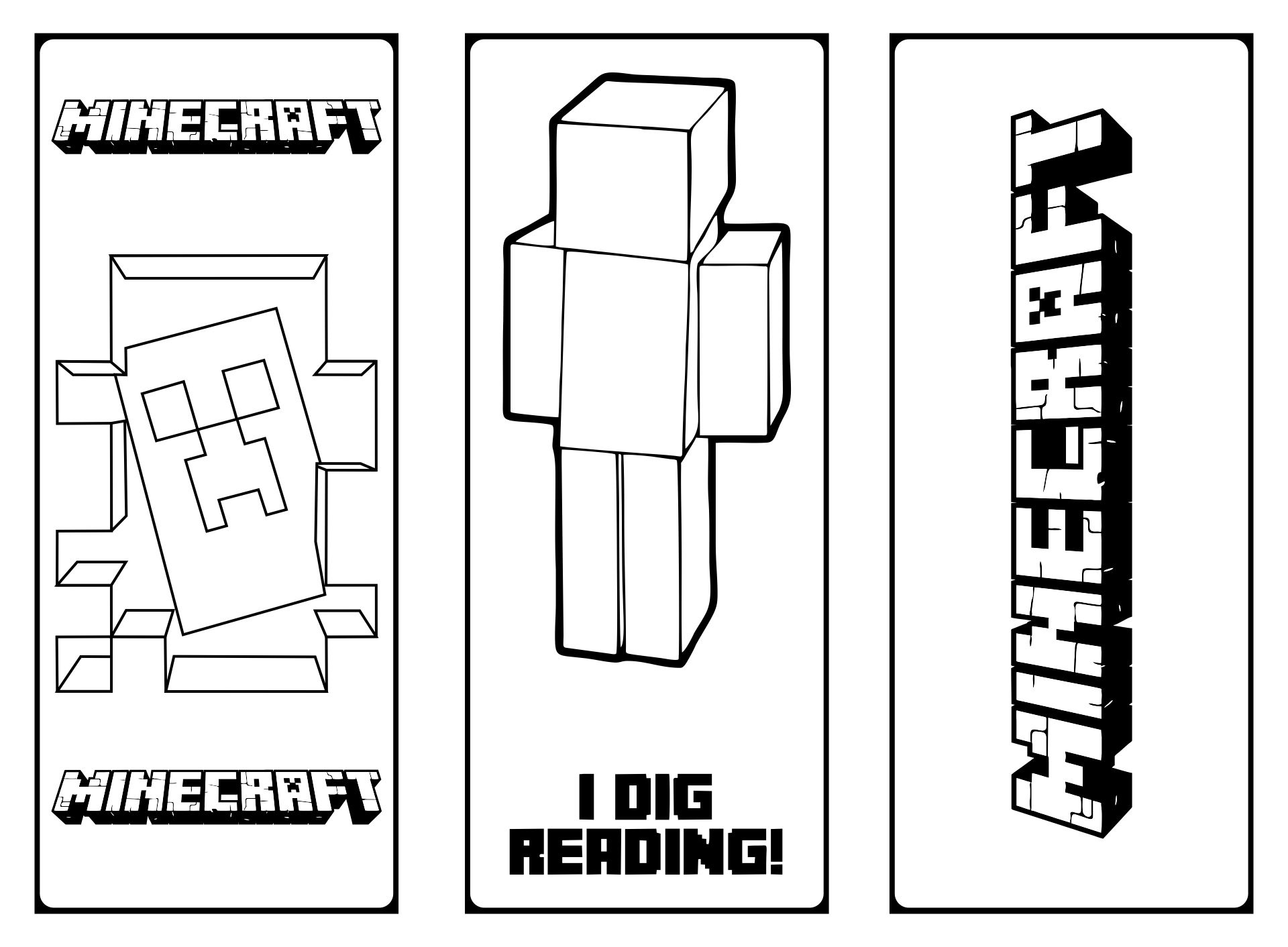 10 Best Free Printable Minecraft Creeper Bookmark Printablee