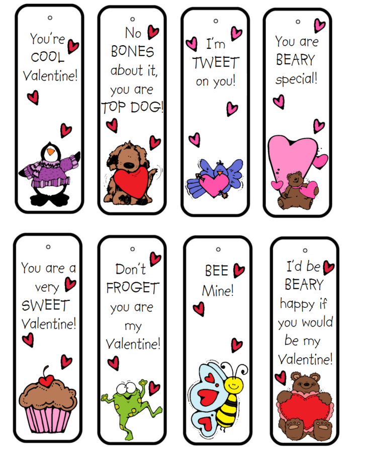 Valentine Day Bookmarks Kids Printable