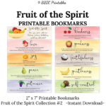 20 Fruit Of The Spirit Printable Bookmarks Galatians 5 22 23 Etsy