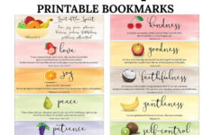 20 Fruit Of The Spirit Printable Bookmarks Galatians 5 22 23 Etsy