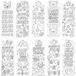 24 Pack Color Your Own Bookmarks 24 Designs Encourage Reading Great