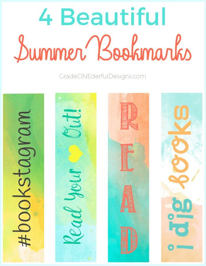 4 Free And Beautiful Summer Bookmarks By Grade Onederful Designs 