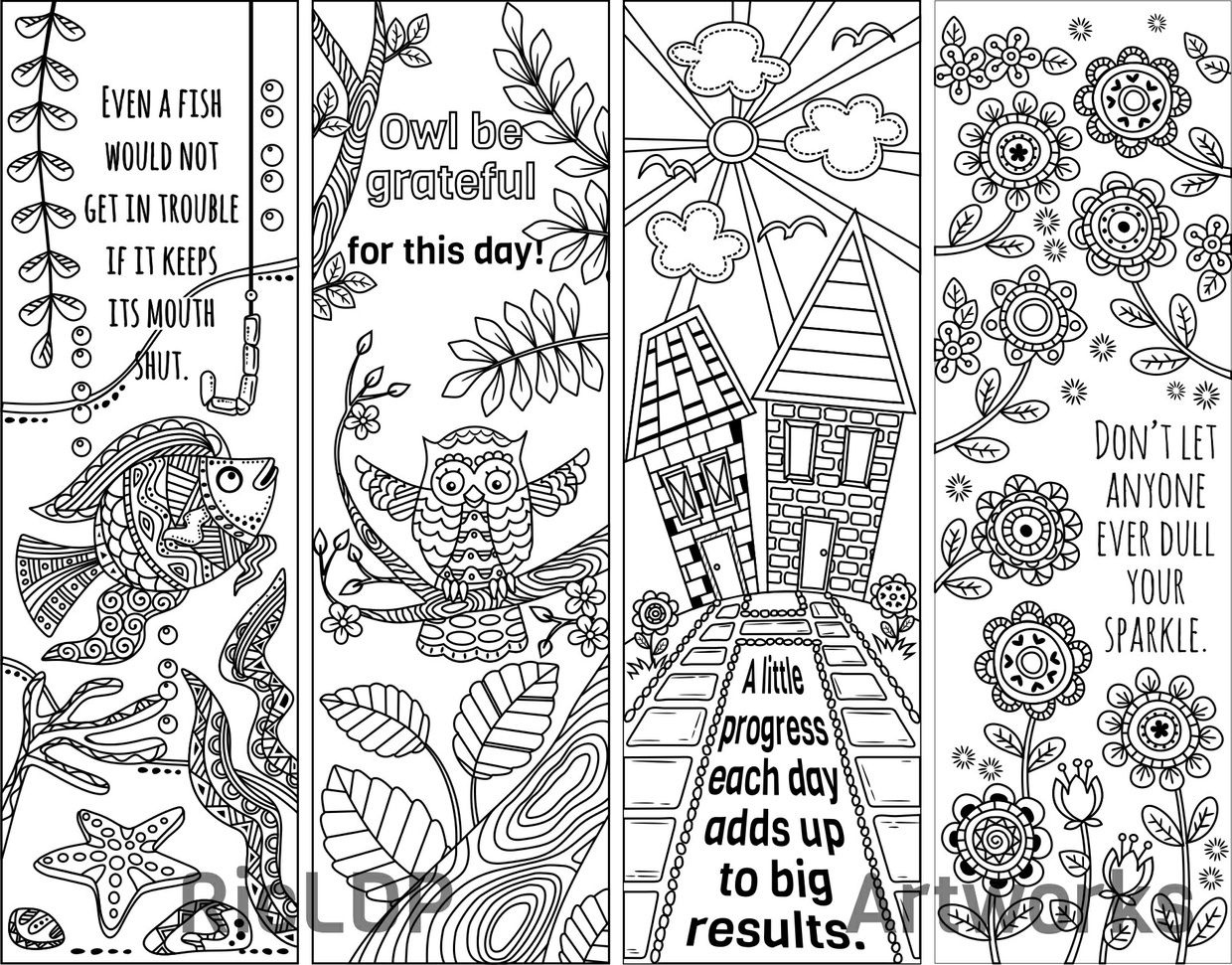 8 Coloring Bookmarks With Quotes Coloring Bookmarks Book Markers 