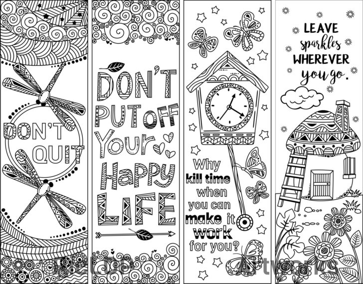 FREE Printable Bookmarks With Quotes To Color