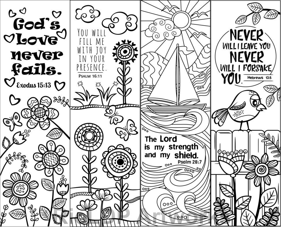 8 Printable Bible Verse Coloring Bookmarks For Kids Scripture Coloring 