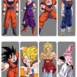 8pcs Set Anime PVC Bookmarks Of Dragon Ball Z Printing With Son Goku