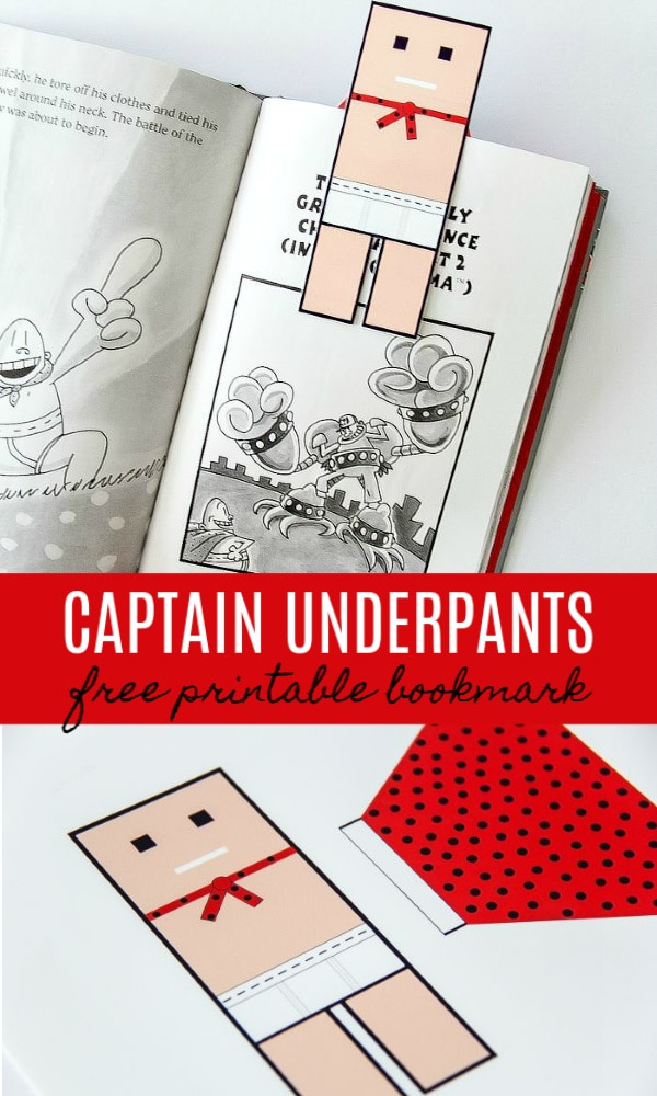 A Captain Underpants Printable Bookmark Free Printable Bookmarks 