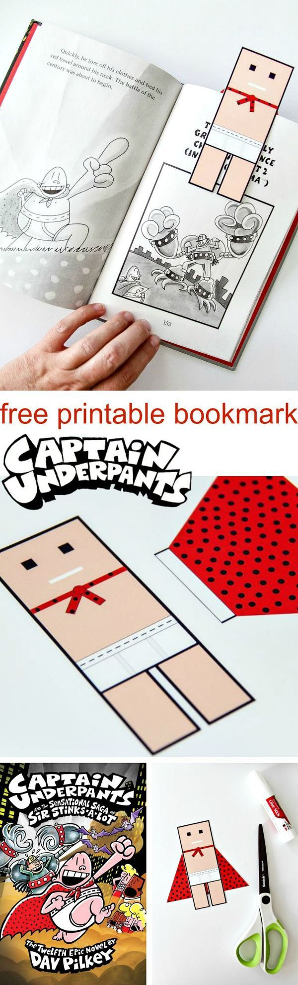 A Captain Underpants Printable Bookmark Tonya Staab Captain 
