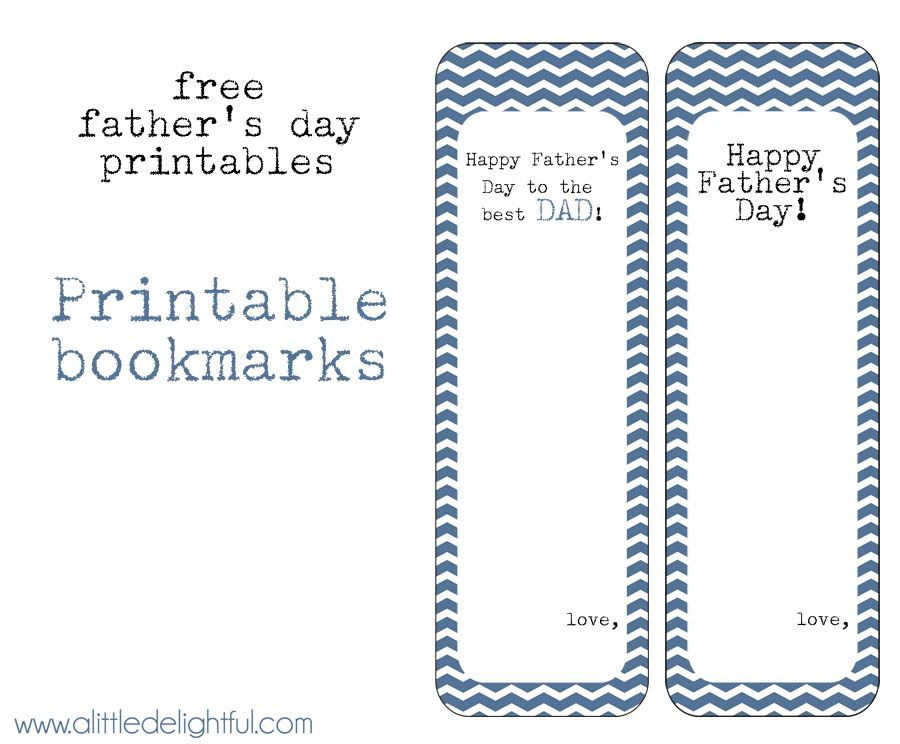 A Little Delightful printable Father s Day Bookmarks Cards 