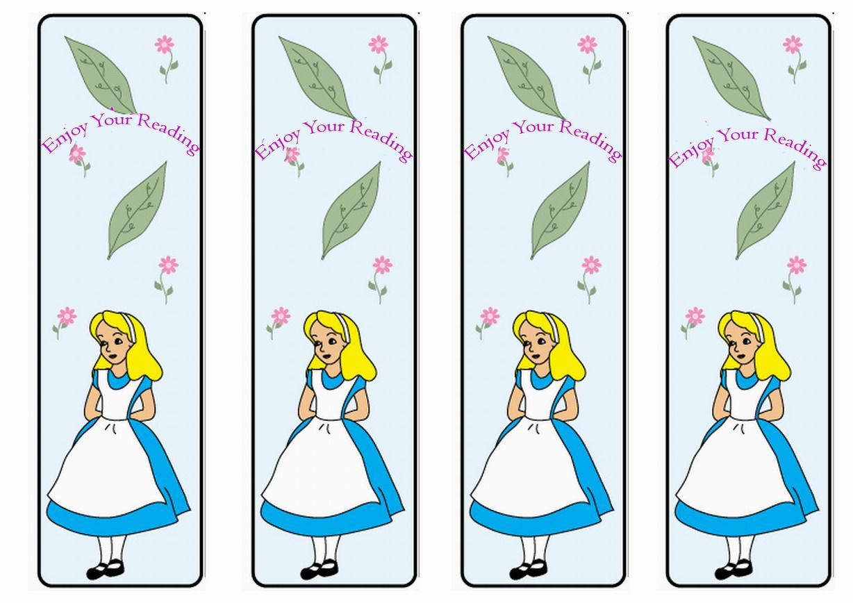 Alice In Wonderland Bookmarks Alice In Wonderland Printables 