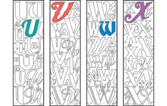 Alphabet Letter Bookmarks Set Of 7 Printable Coloring Pages 28