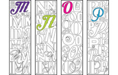 Alphabet Letter Bookmarks Set Of 7 Printable Coloring Pages 28