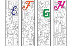 Alphabet Letter Bookmarks Set Of 7 Printable Coloring Pages 28