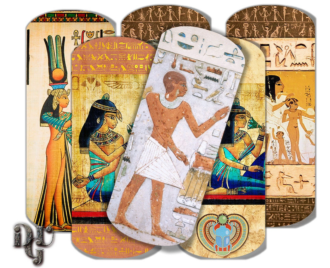 ANTIQUE EGYPT Bookmarks Digital Collage Egyptian Painted