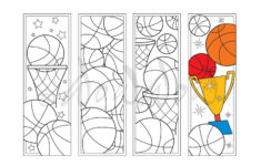 Basketball Coloring Bookmarks Sport Coloring Page Back To Etsy
