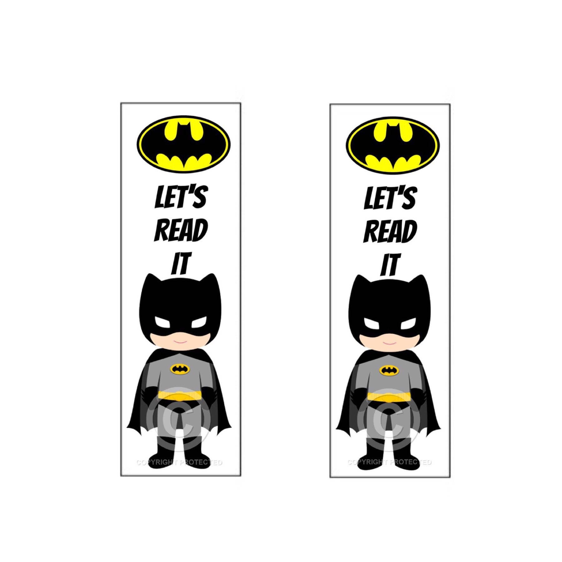 Batman Bookmark Printable Bookmarks Instant Download Etsy
