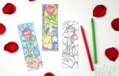 Beauty And The Beast Coloring Page Bookmarks Cutesy Crafts