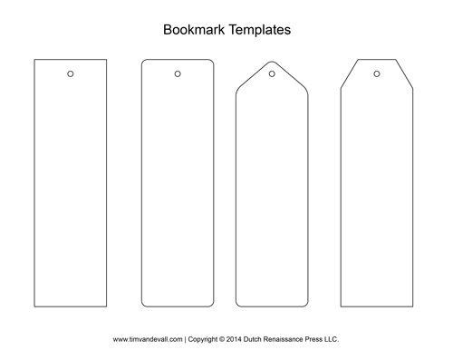 Blank Bookmark Templates Tim s Printables