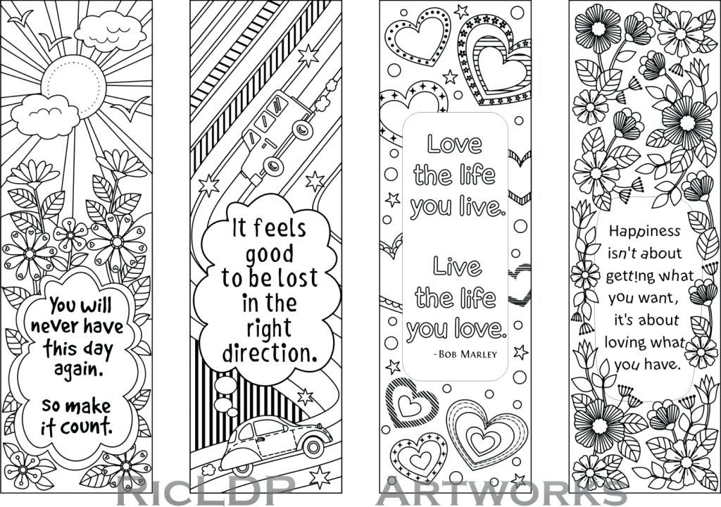 BOOK MARKS Coloring Bookmarks Bookmark Template Printable Coloring 