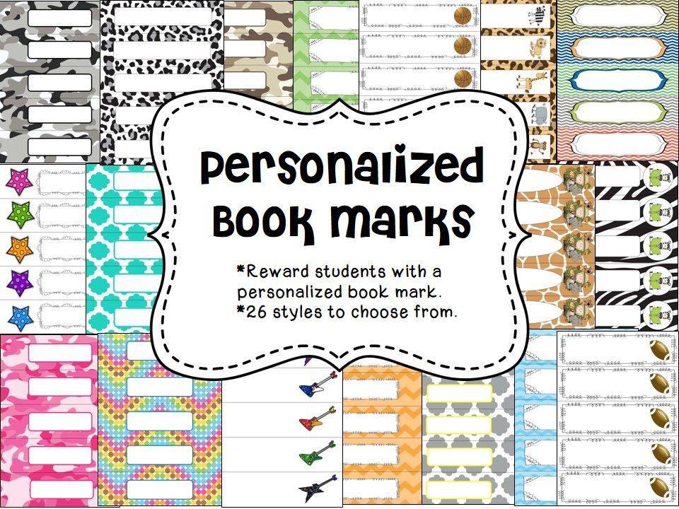 Book Marks Personalize With Students Names Personalized Bookmarks 