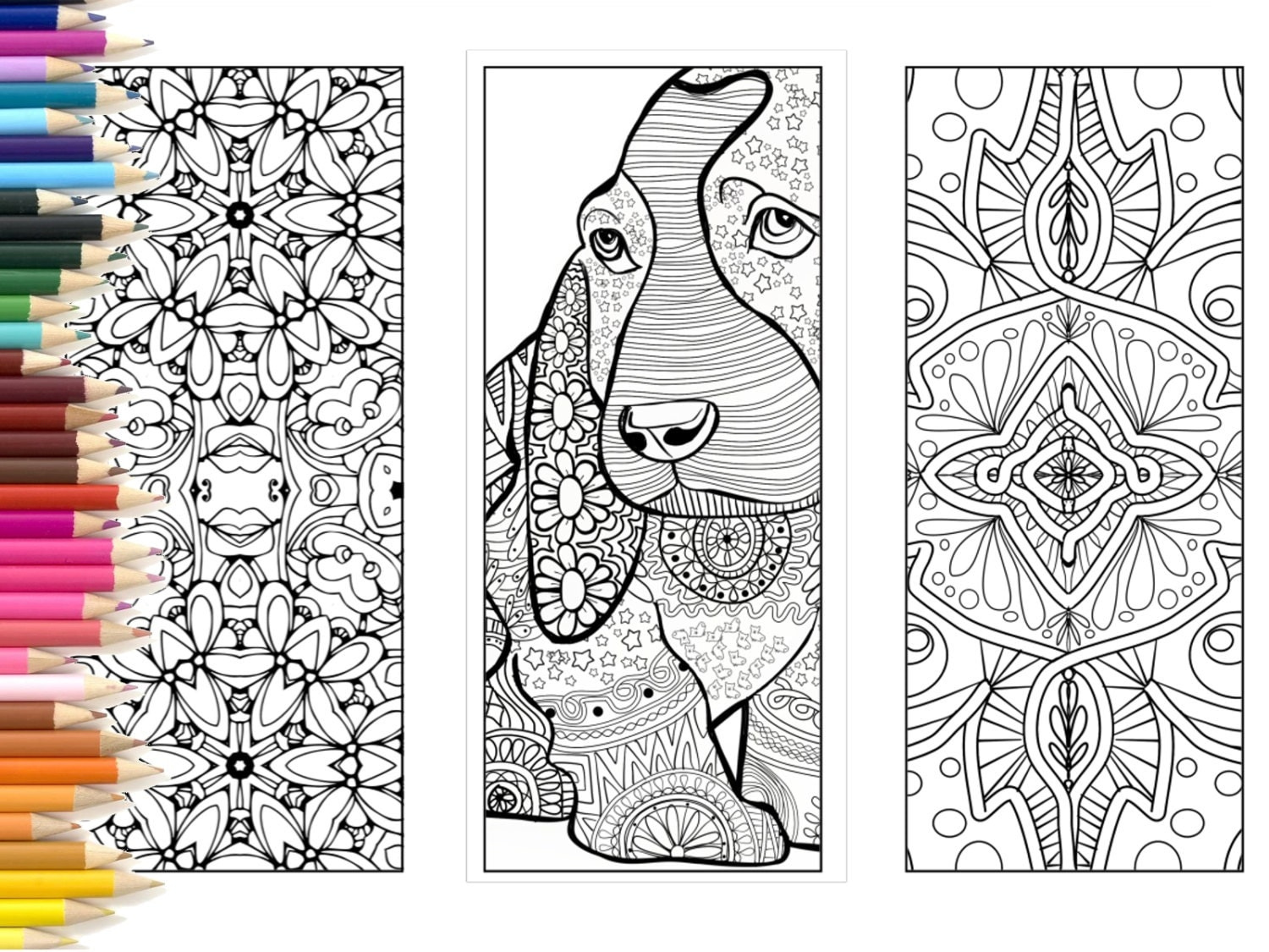 Bookmarks Coloring Page Adults Printable Bookmarks Hand Made