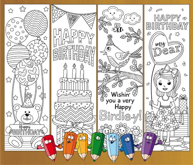 Bookmarks For Her birthday coloring bookmarks girls Coloring 