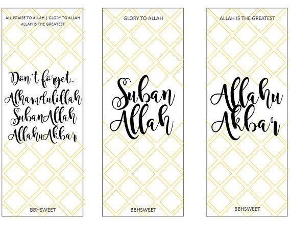 Bookmarks Islamic BBHSWEET Printable Arabic Islam Etsy Bookmarks 