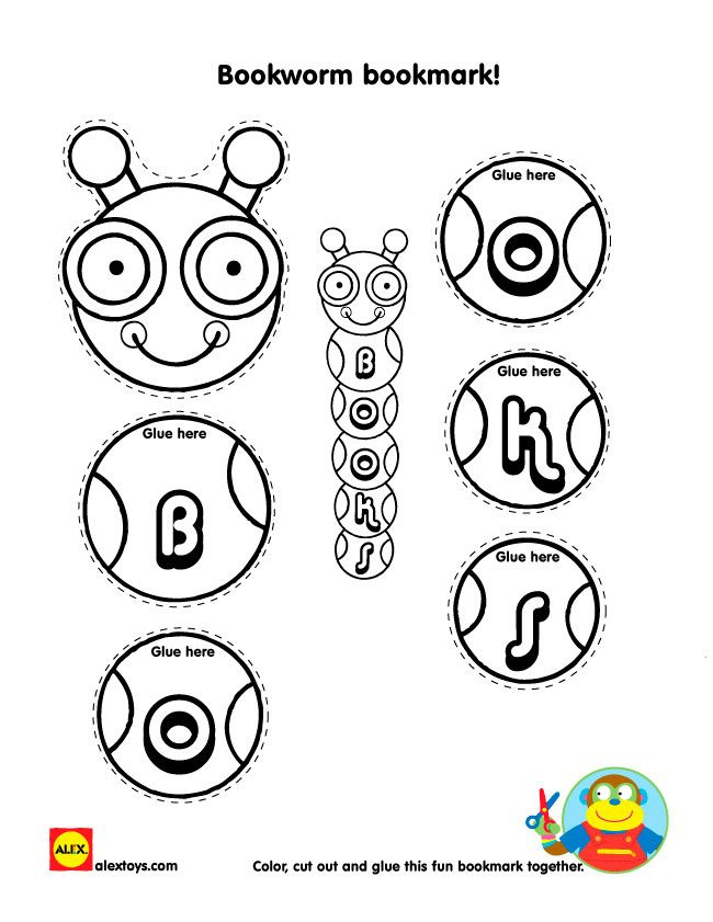 Bookworm Bookmark Printable AlexBrands Bookmarks Printable 