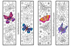 Butterfly Coloring Bookmarks Bookmarks Coloring Page Etsy