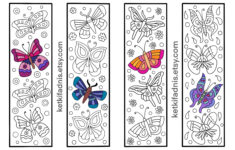 Butterfly Coloring Bookmarks Bookmarks Coloring Page Etsy