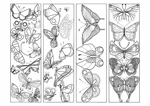 Butterfly Coloring Bookmarks