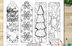 Christmas Bookmark Coloring Bookmarks Bookmark Winter Holiday Etsy