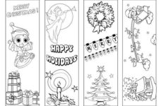 Christmas Bookmarks To Color By Hand Coloring Bookmarks Christmas