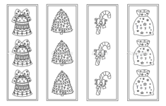 Christmas Coloring Printable Bookmarks Bookmark To Color By Funny