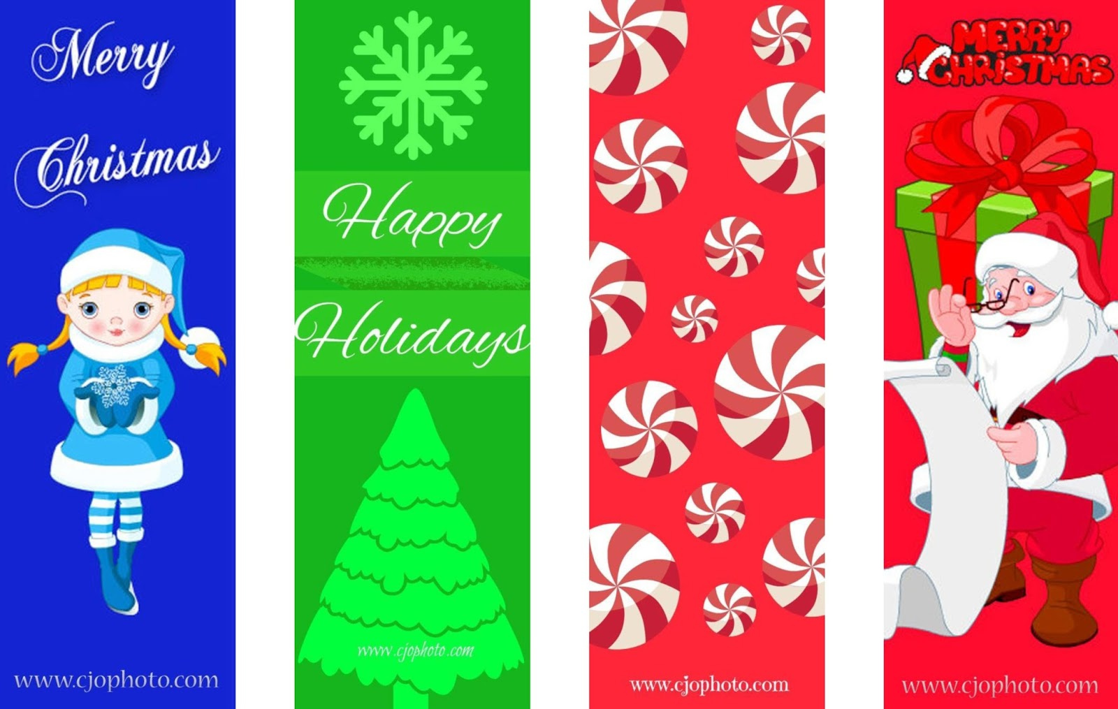 CJO Photo Printable Bookmarks Christmas