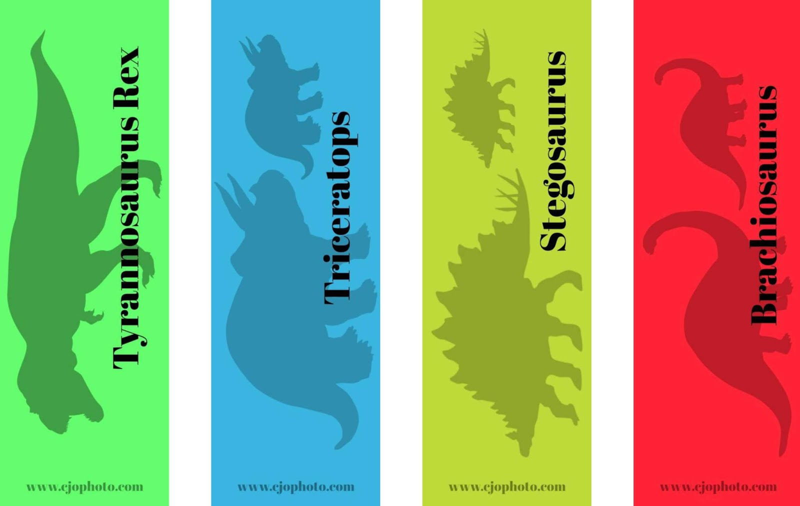 CJO Photo Printable Bookmarks Dinosaurs