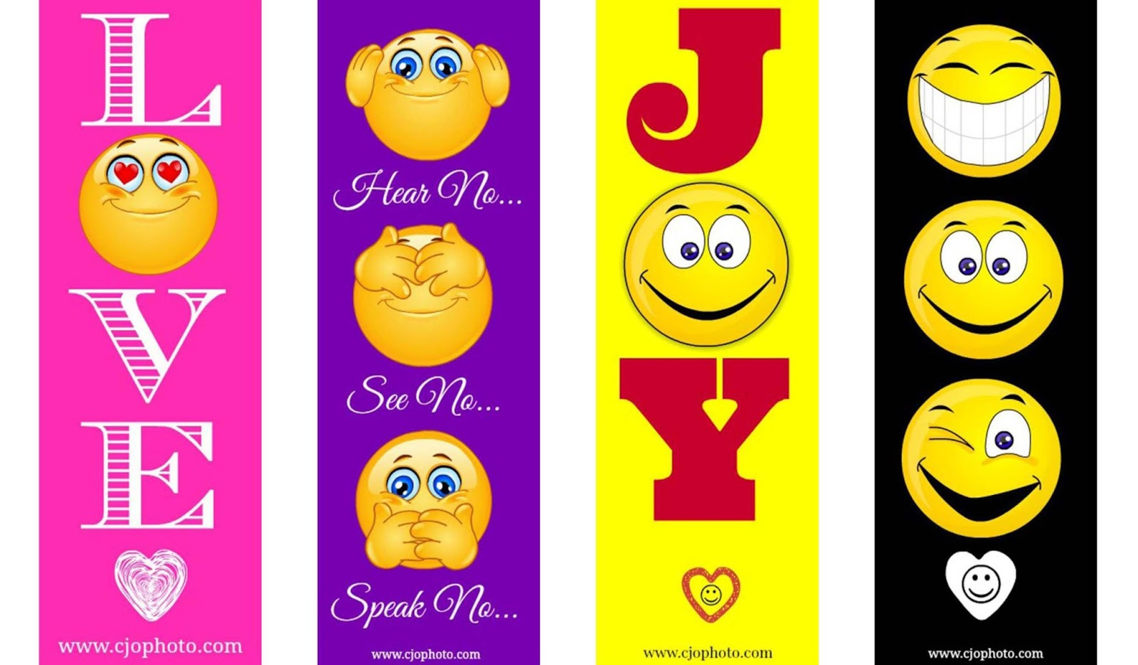 CJO Photo Printable Bookmarks Emojis