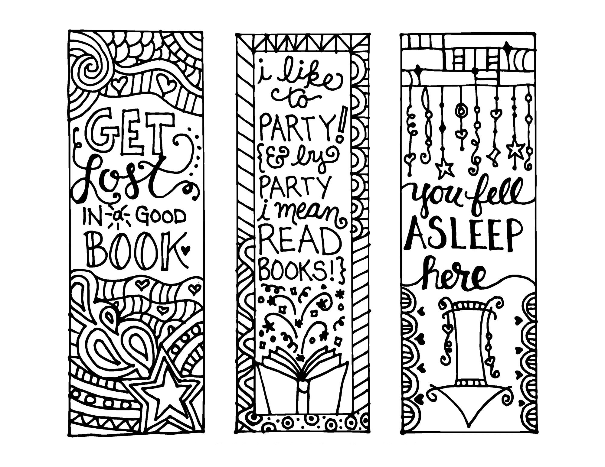 Color Your Own Bookmark Free 101 Printable