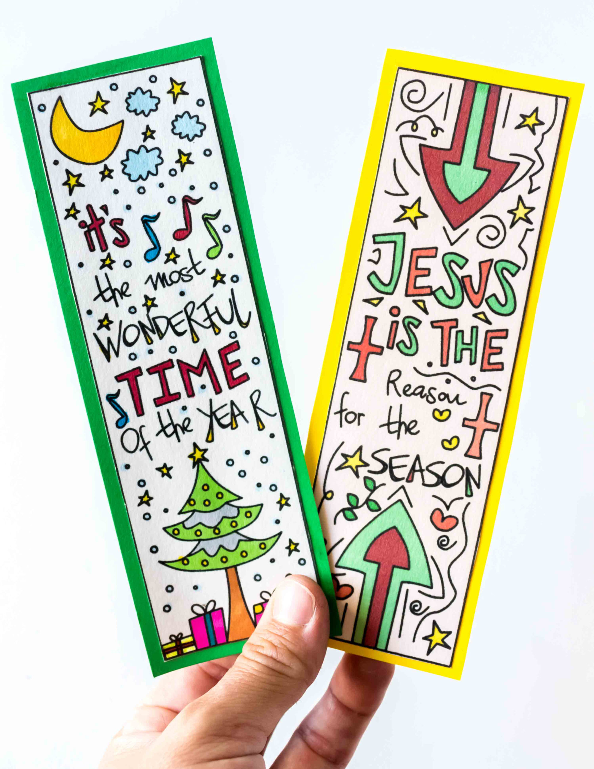 Coloring Christmas Bookmarks Free Printable